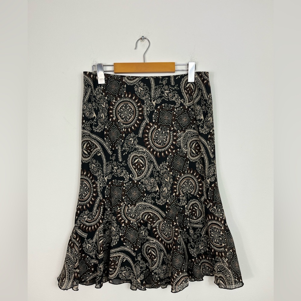 Vintage Jessica Paisley Print Midi Flare Skirt Sz M